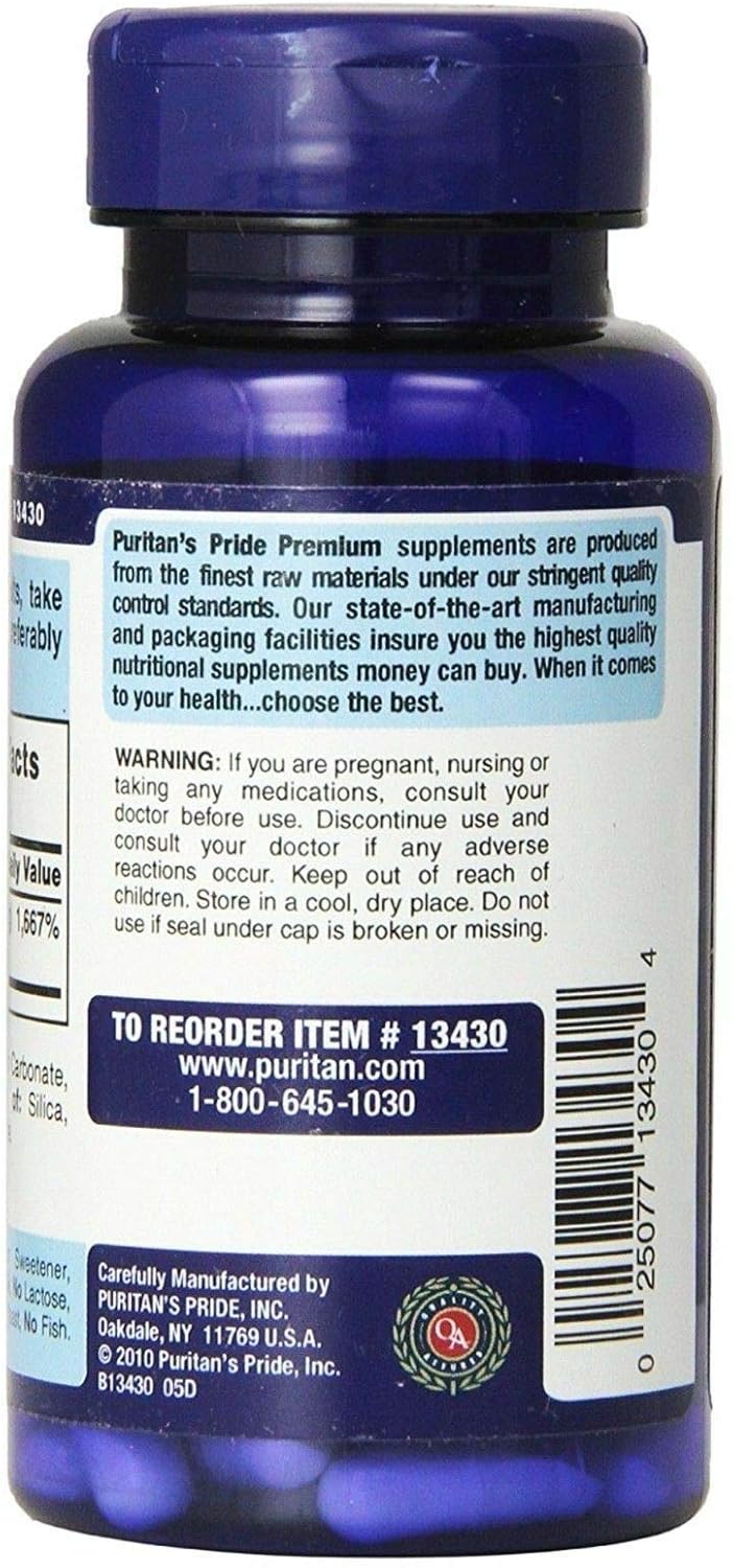 Puritan's Pride Super Biotin Vitamin Capsules 5000 Mcg - 60 Count Pack