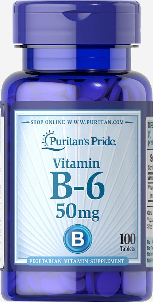Puritan's Pride Vitamin B-6 50mg - Pyridoxine Hydrochloride Supplement