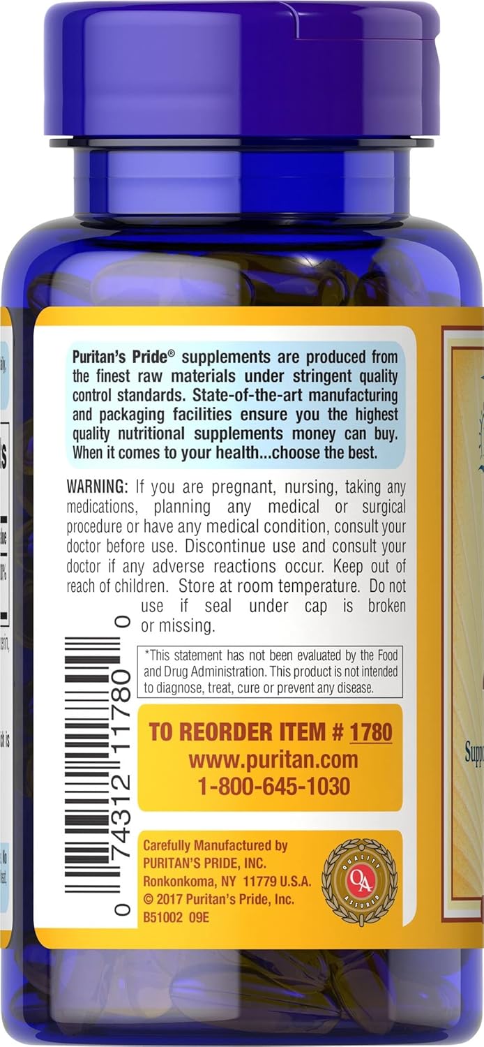 Puritan's Pride Vitamin E-1000 IU Softgels - 50 Count Bottle