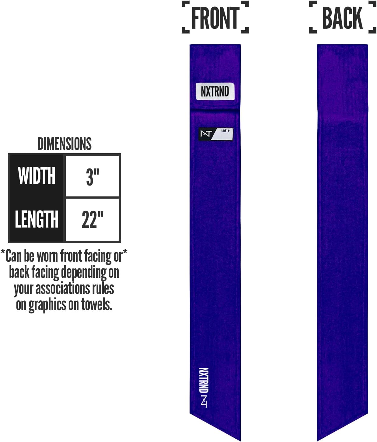 Purple NXT NXTRND Streamer Football Towel - Thin Sports Towel for Drying Hands & Accessories