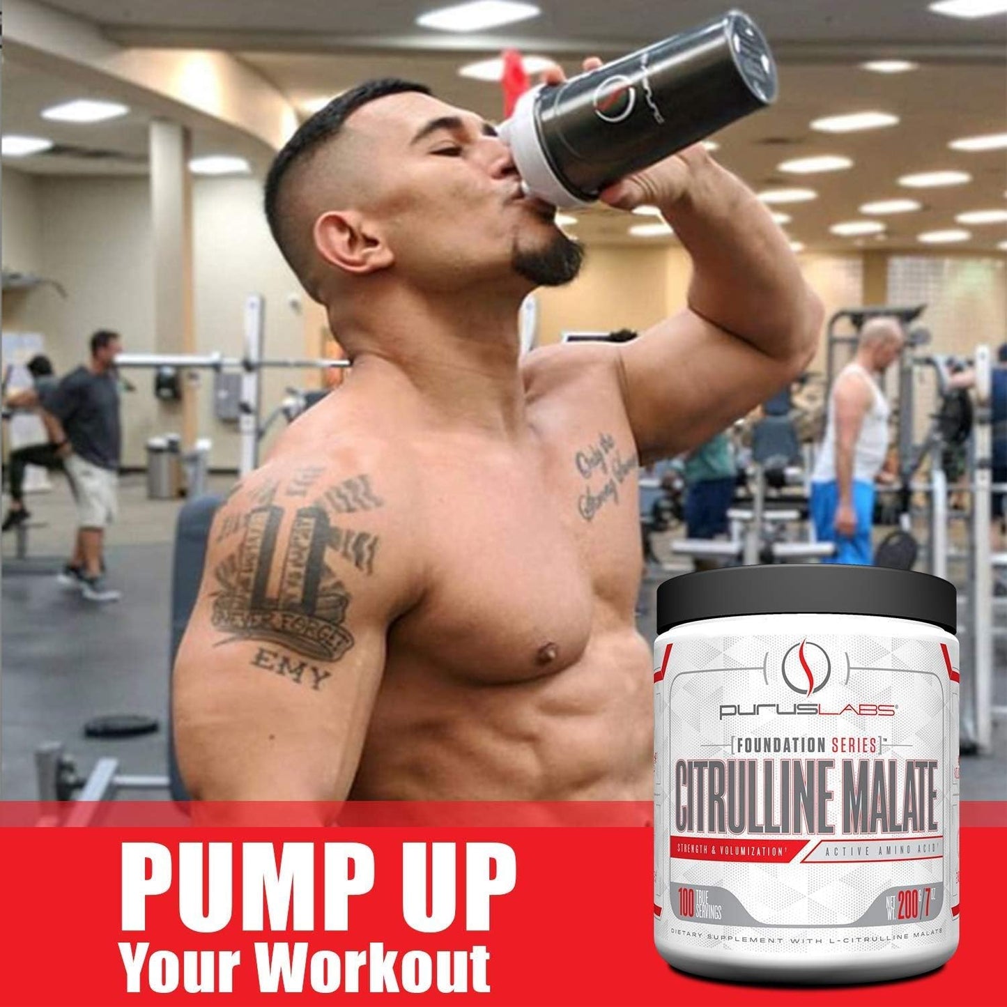 Purus Labs Citrulline Malate Powder - Active L-Citrulline Amino Acid for Strength, Volume, & Recovery - 100 Servings