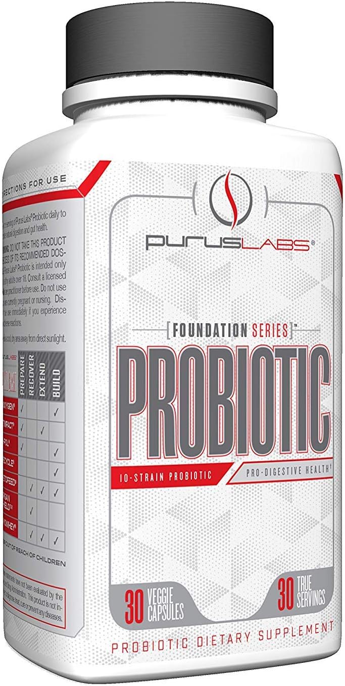 Purus Labs Probiotic Capsules - 30 Servings, Digestive Health Support