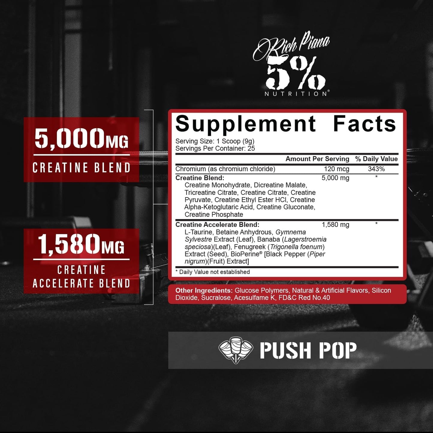 Push Pop Flavored Creatine Powder with 5% Nutrition CreaTEN Complex for Muscle Gain & Recovery