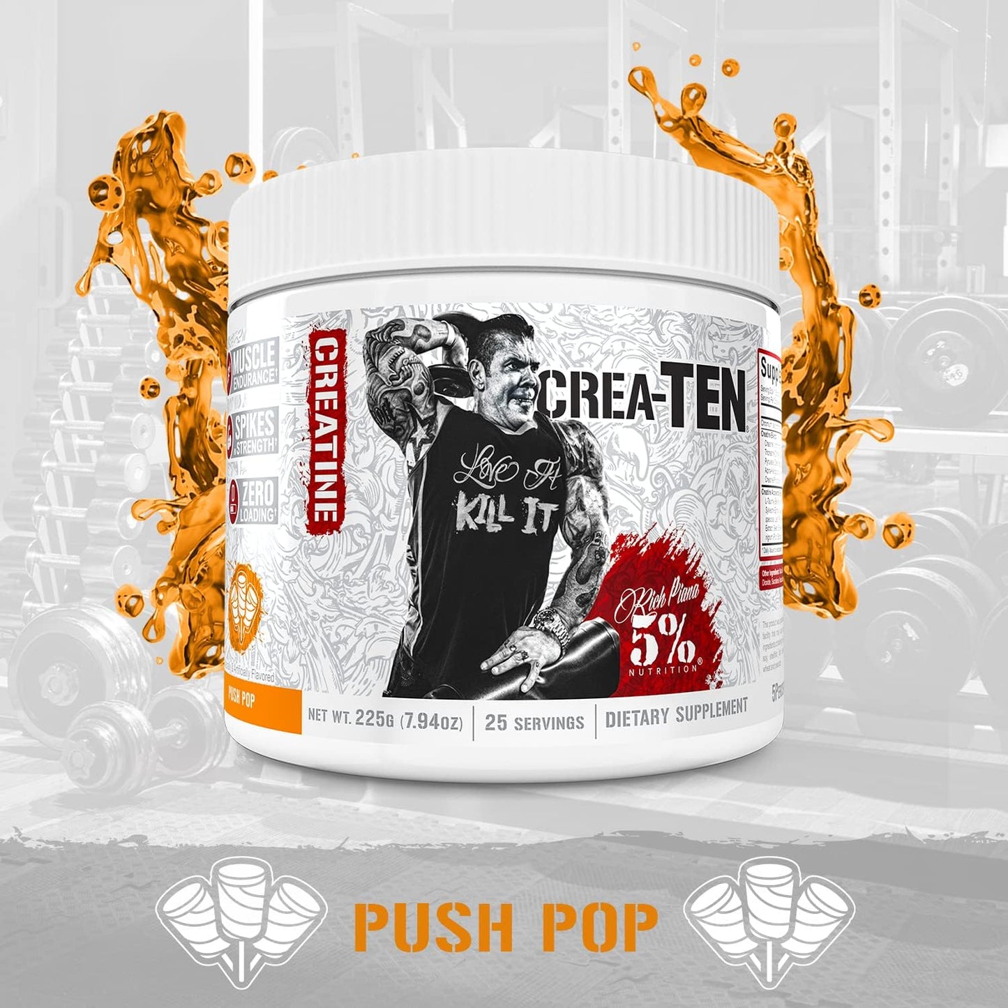 Push Pop Flavored Creatine Powder with 5% Nutrition CreaTEN Complex for Muscle Gain & Recovery