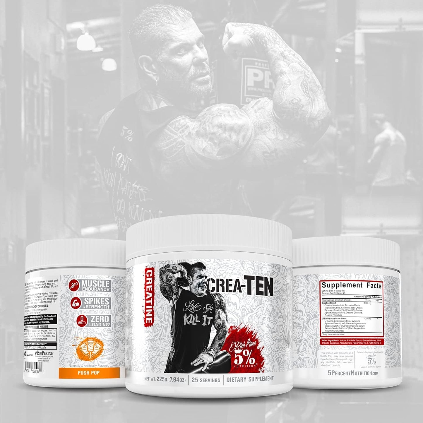 Push Pop Flavored Creatine Powder with 5% Nutrition CreaTEN Complex for Muscle Gain & Recovery