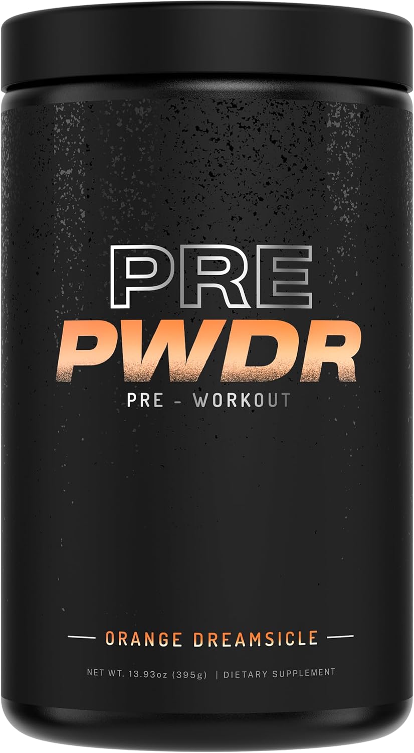 PWDRS PRE Pre-Workout Powder - Orange Dreamsicle Flavor with Caffeine for Energy, Pump, Endurance, Focus, and Strength