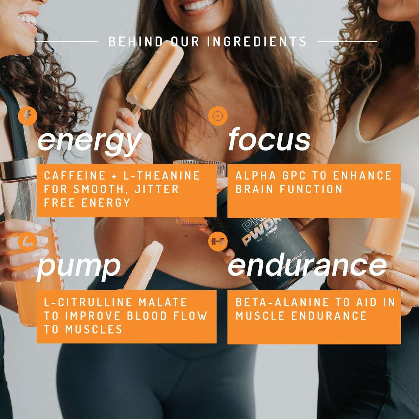 PWDRS PRE Pre-Workout Powder - Orange Dreamsicle Flavor with Caffeine for Energy, Pump, Endurance, Focus, and Strength