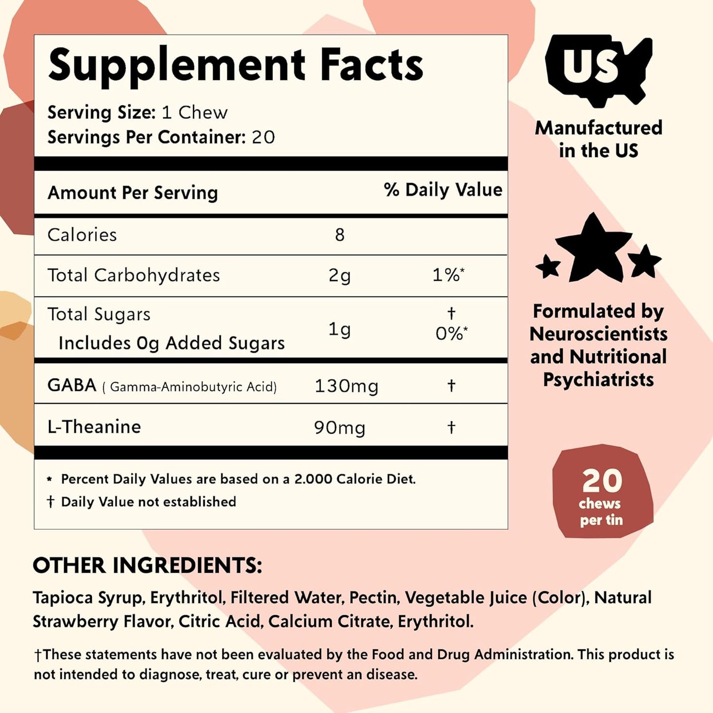 PYM Health Berry Mood Chews - Natural Stress & Anxiety Relief, 120 Count | Vegan, Non-GMO, Gluten-Free | Mood Balance Supplement with GABA & L-Theanine from USA