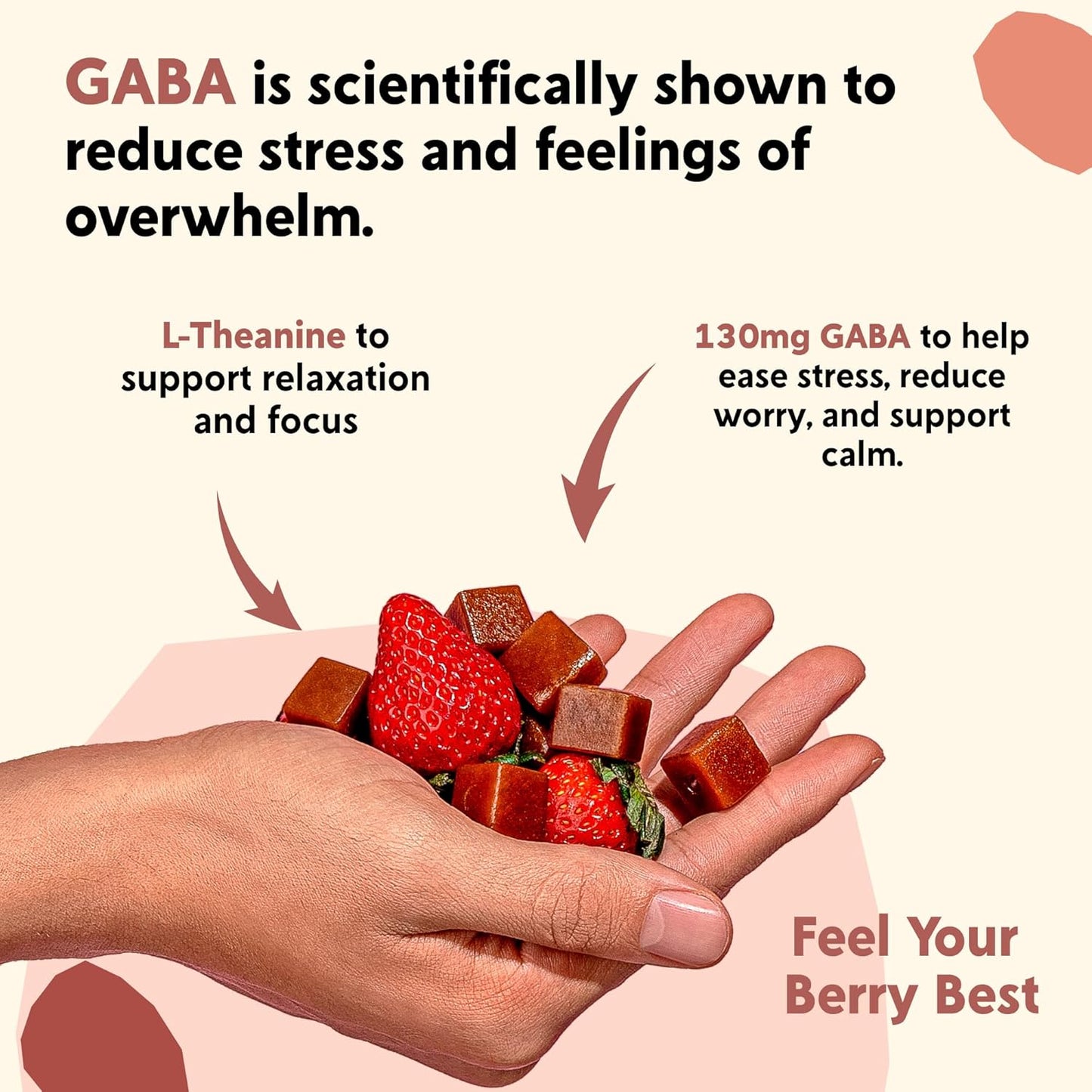 PYM Health Berry Mood Chews - Natural Stress & Anxiety Relief, 120 Count | Vegan, Non-GMO, Gluten-Free | Mood Balance Supplement with GABA & L-Theanine from USA