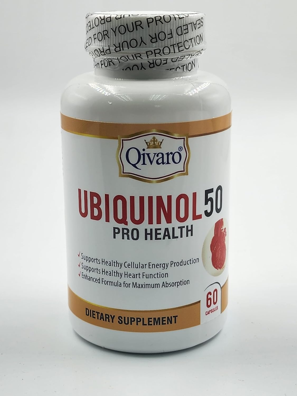 Qivaro QIH23: Ubiquinol 50 Pro Health COQ10 (60 Capsules) - Coenzyme Q10 Supplement for Cellular Energy and Wellness