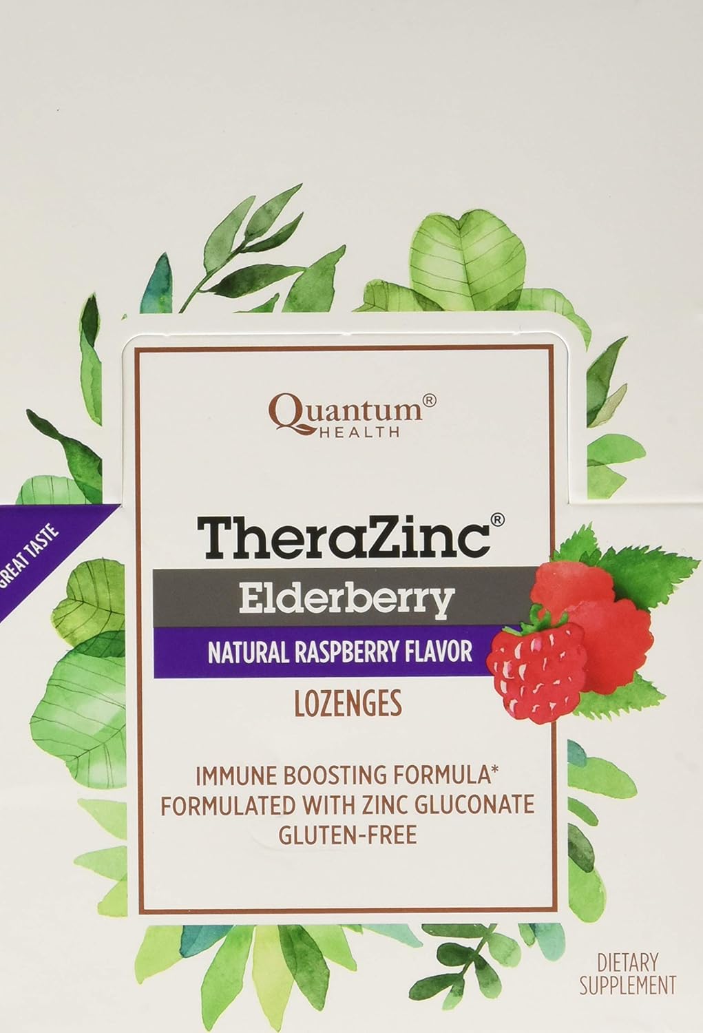 Quantum Health Elderberry Raspberry Zinc Lozenges - 1.2 oz, 12 Count