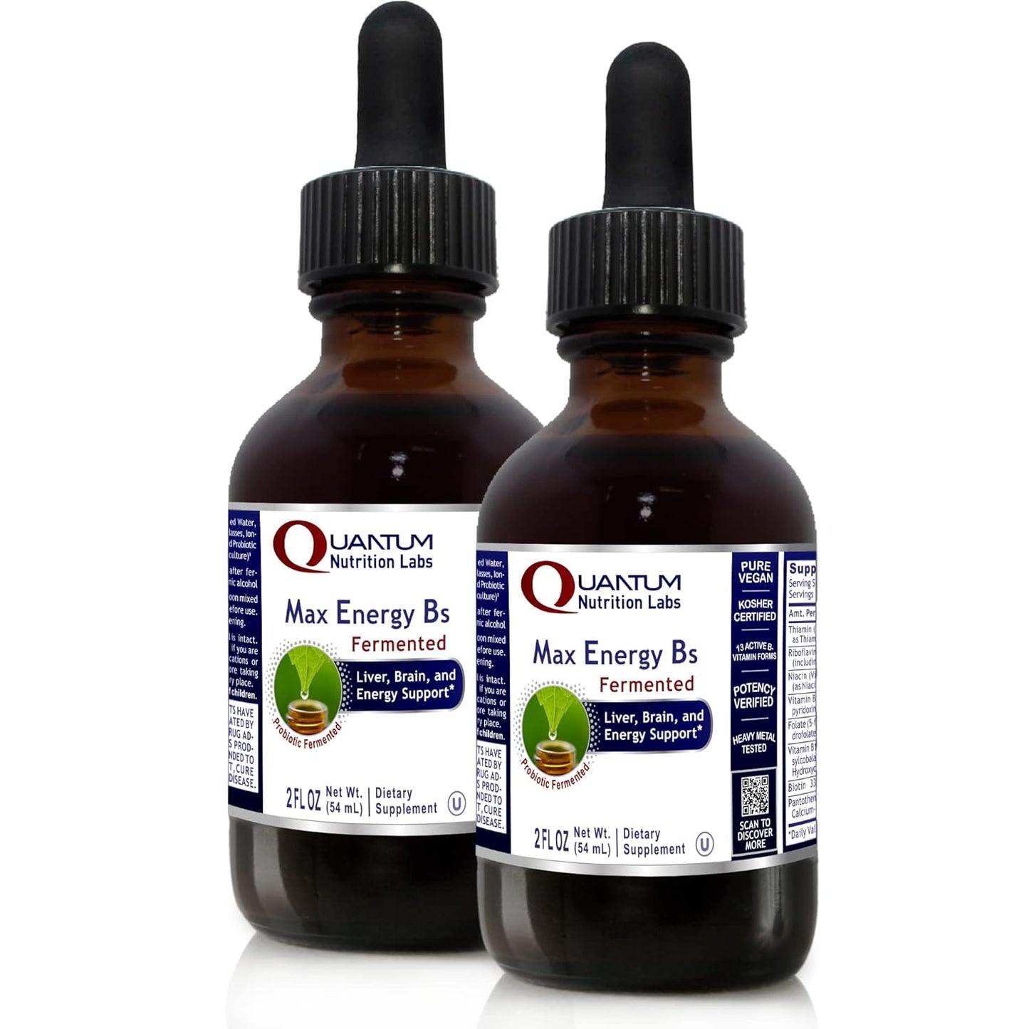 Quantum Nutrition Labs Max Energy B's Liquid Supplement - 2 Fl Oz (Pack of 2)