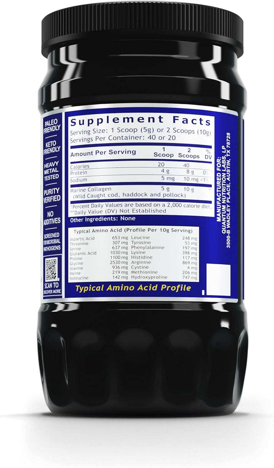 Quantum Nutrition QNL Collagen - Sustainable Hydrolyzed Marine Collagen Supplement for Gut & Joint Health - 7 oz