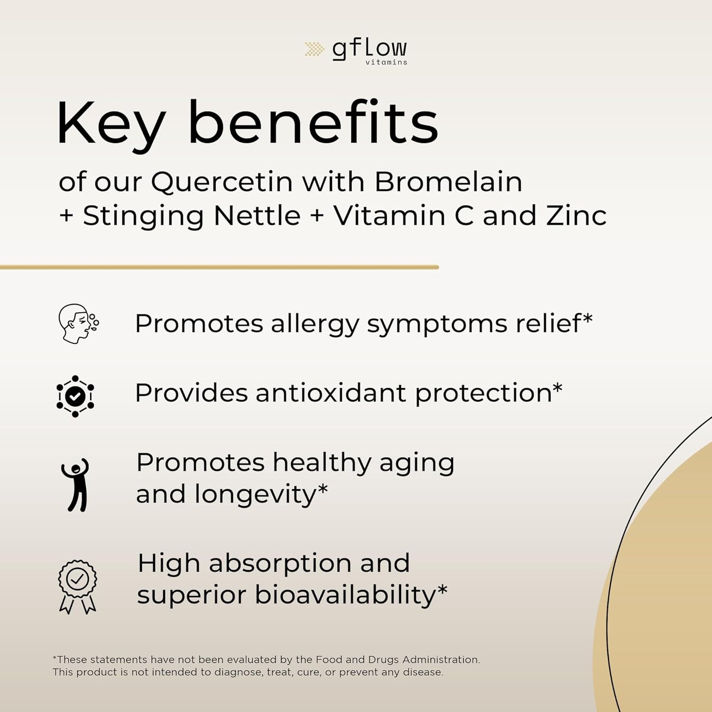 Quercetin 500mg with Vitamin C, Zinc, and Bromelain - Stinging Nettle Supplement - 240 Vegan Capsules - Non-GMO and Gluten-Free Quercetin with Vitamin D3