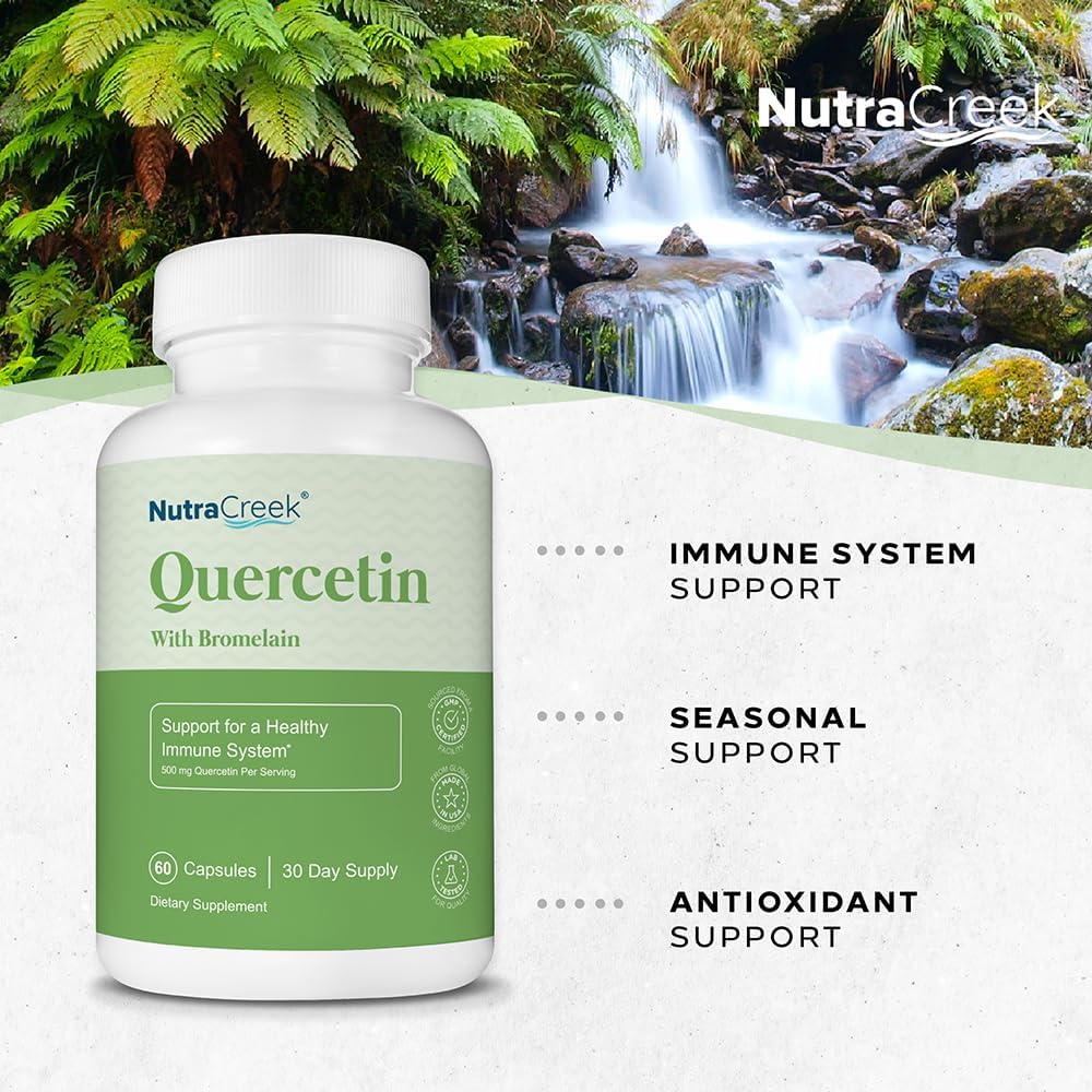 Quercetin and Bromelain Immune Support Supplement | 60 Capsules, 1-2 Month Supply, 500mg Quercetin with Bromelain for Seasonal Health - BoostGo Australia