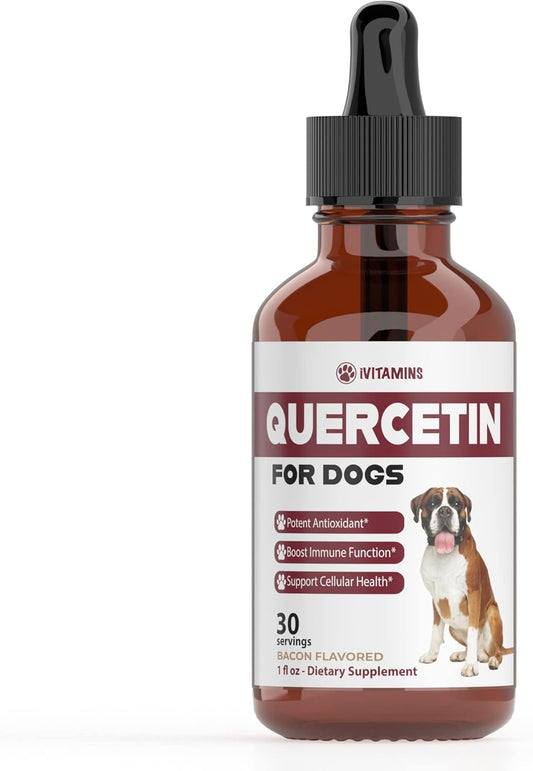 Quercetin Dog Allergy Relief Supplements - Bacon Flavored Chewable for Dogs (1 Pack)