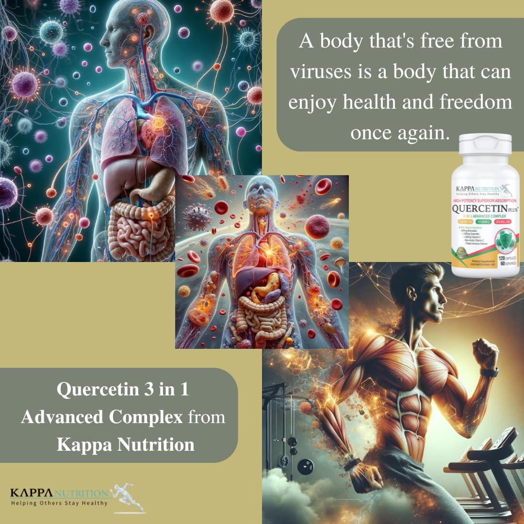 Quercetin Plus with Vitamin C and Bromelain Capsules - Immune, Cardiovascular, and Respiratory Health Support, Allergy Relief - 120 Count