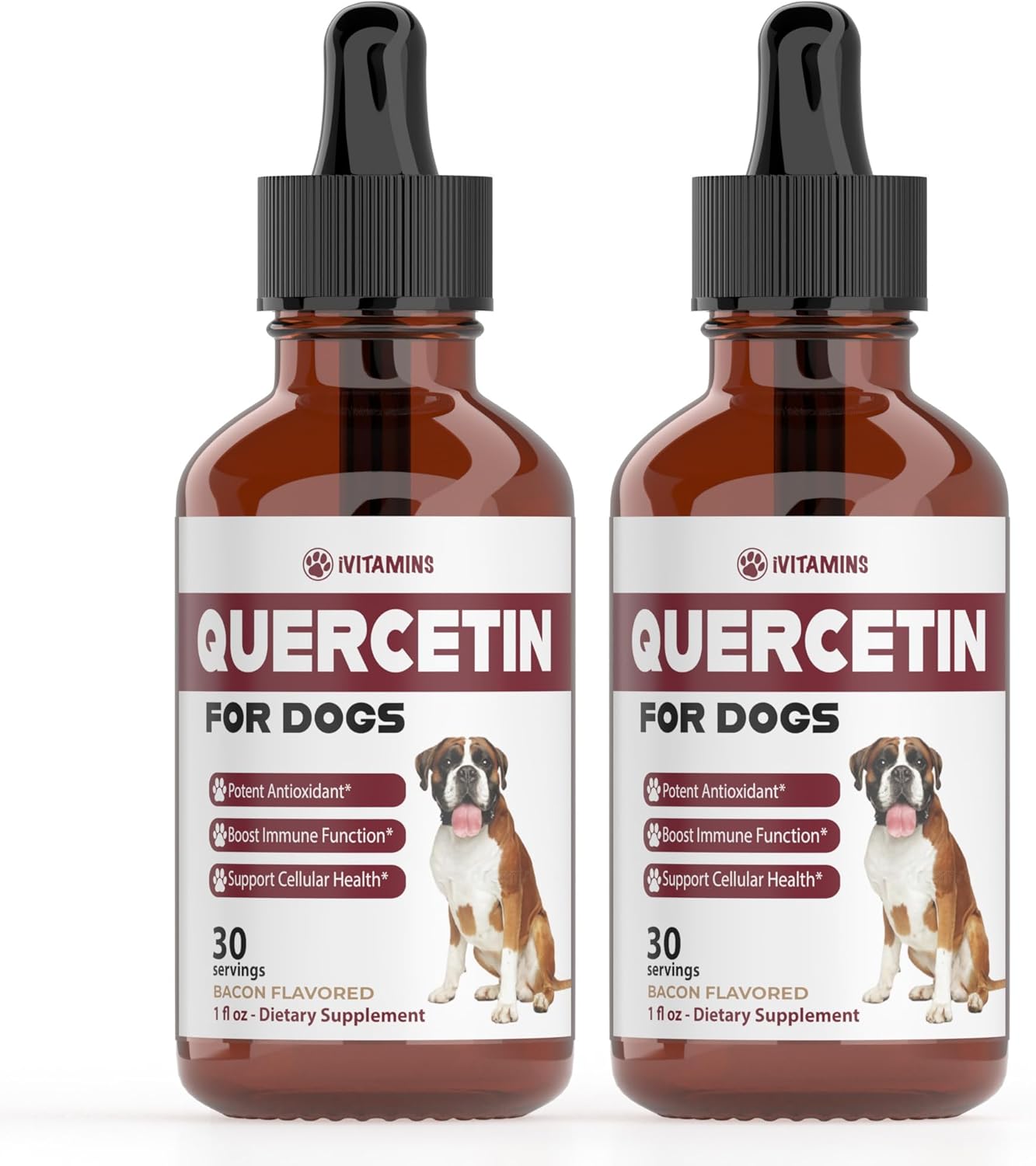 Quercetin Supplements for Dogs - Allergy Relief with Bacon Flavor | Dog Allergy Support (2 Pack)