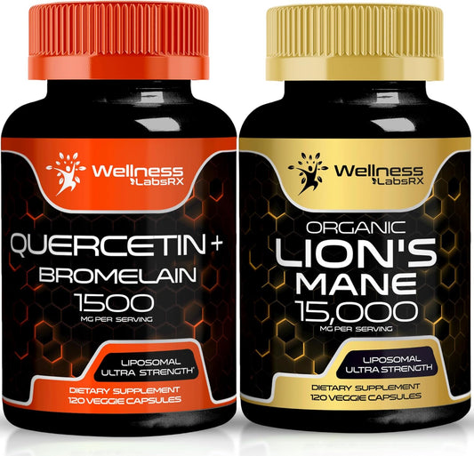 Quercetin with Bromelain and Lions Mane Capsules by WELLNESS LABSRX
