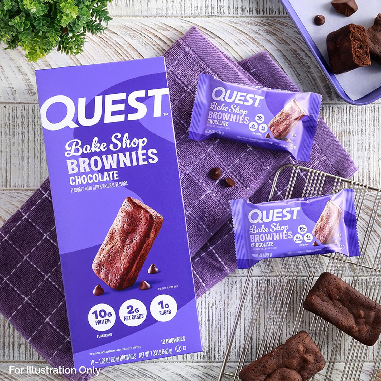 Quest Bake Shop Chocolate Brownies: High Protein, Low Carb, Low Sugar, 10 Count