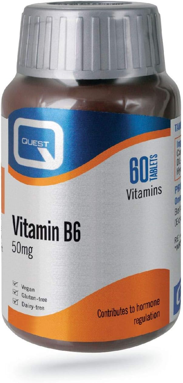 Quest Vitamin B6 50mg Tablets - 60 Count Bottle