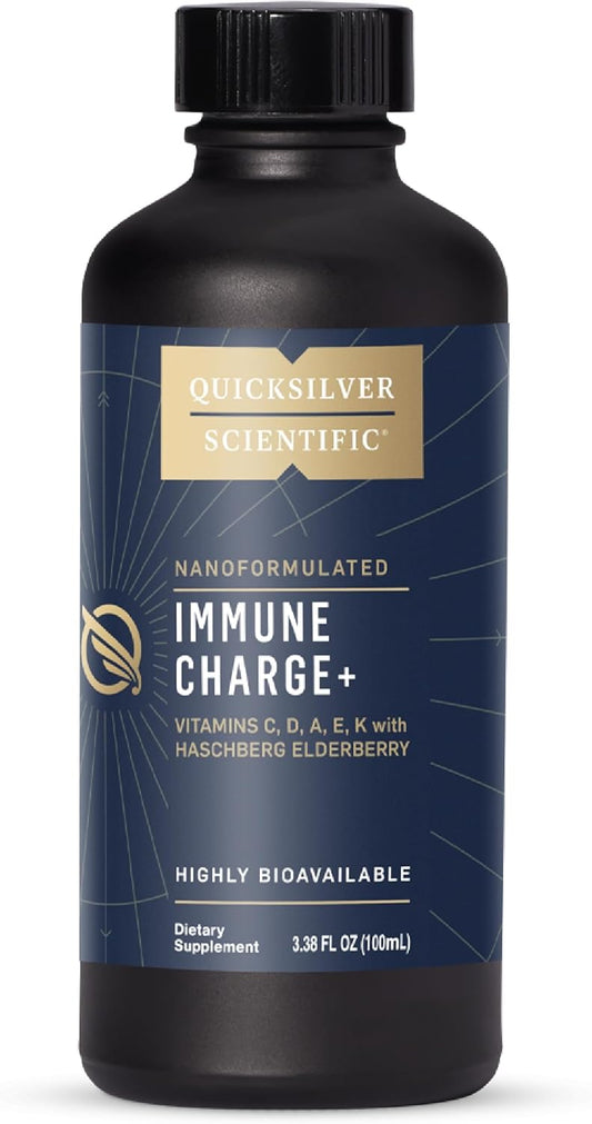 Quicksilver Scientific Immune Charge+ - Elderberry with High Levels of Vitamin D3, A, C, E, K1 & K2 for Immune Health and Lung Support - 100ml - BoostGo Australia