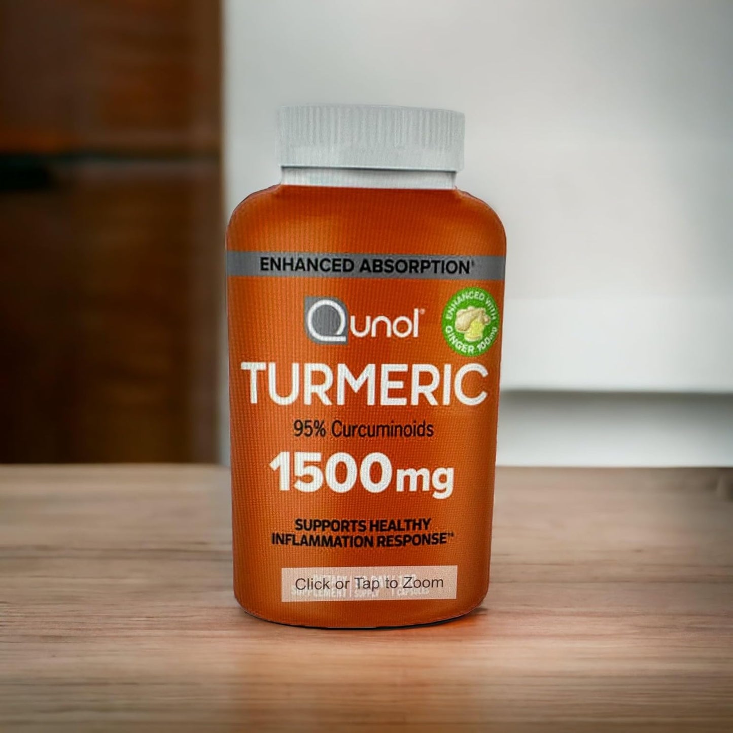 Qunol Turmeric Curcumin 1500mg with Black Pepper & Ginger, 95% Curcuminoids, Enhanced Absorption, 180 Capsules for Healthy Inflammation