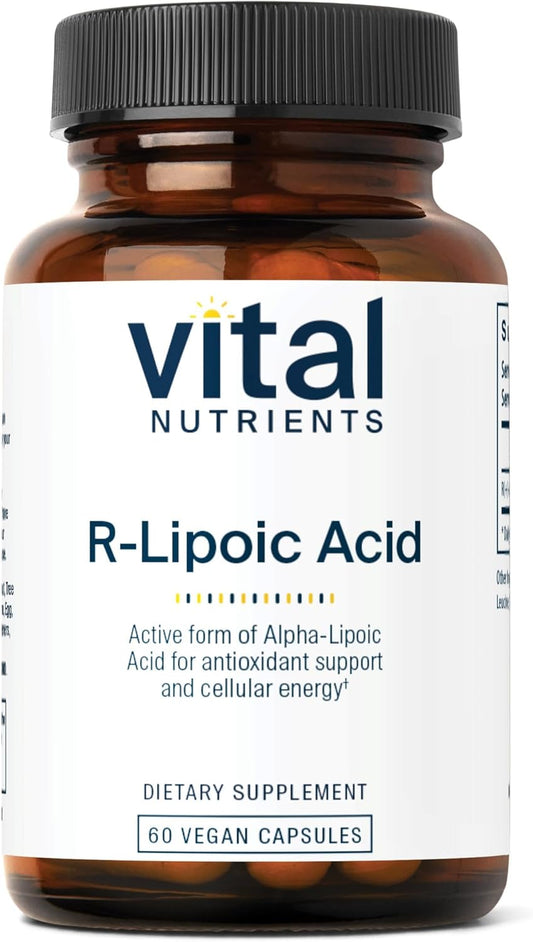 R-Lipoic Acid Supplement for Healthy Metabolism and Energy - 60 Capsules | Gluten, Dairy, Soy Free | Non-GMO Antioxidant