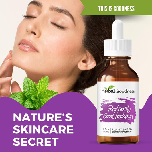 Radiant Skin Herbal Dietary Supplement with Vitamin C - Natural Skin Care, Promotes Healthy Glow, 2 Fl. oz Bottle