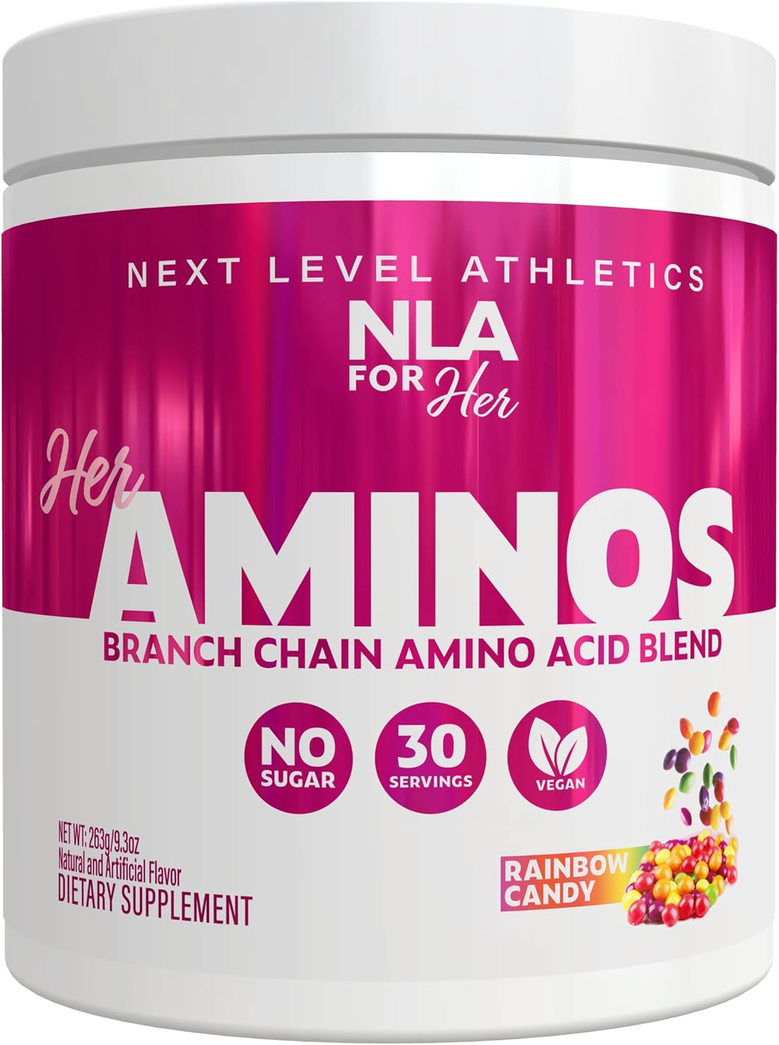 Rainbow Candy BCAA Amino Acid Blend for Endurance and Lean Muscle - NLA for Her Her Aminos - 30 Servings