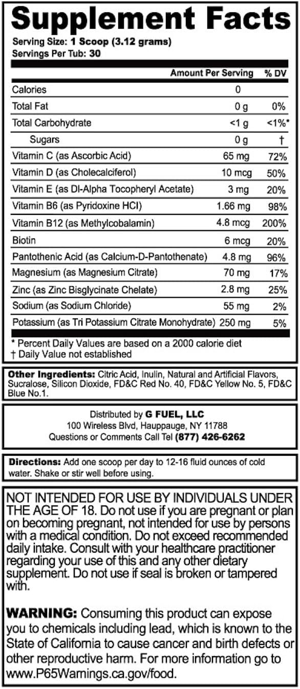 Rainbow Candy Flavor G Fuel Tetris Blast Electrolytes Powder - Sugar Free & Caffeine-Free Hydration Supplement with Essential Minerals - 3.3 oz (30 Servings)