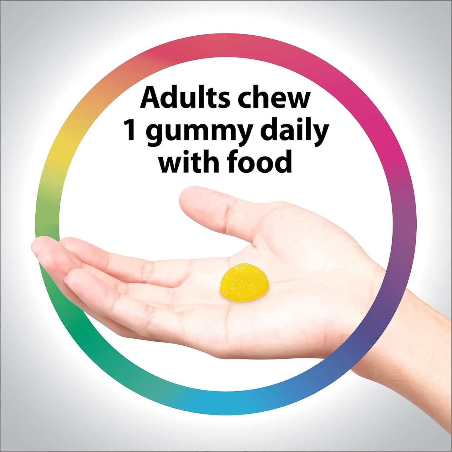 Rainbow Light Sunny Gummies Vitamin D3 1000 IU - Family-Friendly Chewables for Bone and Muscle Health, Immunity Support - Soy-Free, Gluten-Free - Sour Lemon Flavor, 50 Gummy Drops