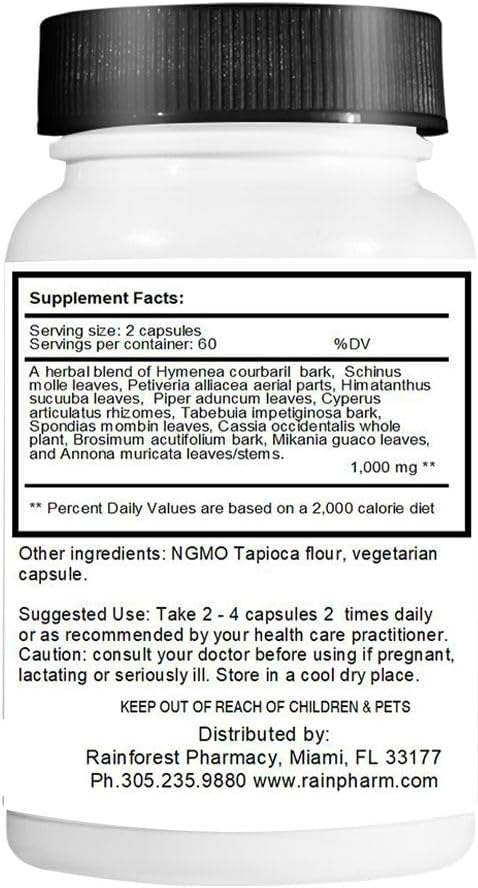 Rainforest Pharmacy A-F Supplement - 120 Vegetarian Capsules, 650 mg