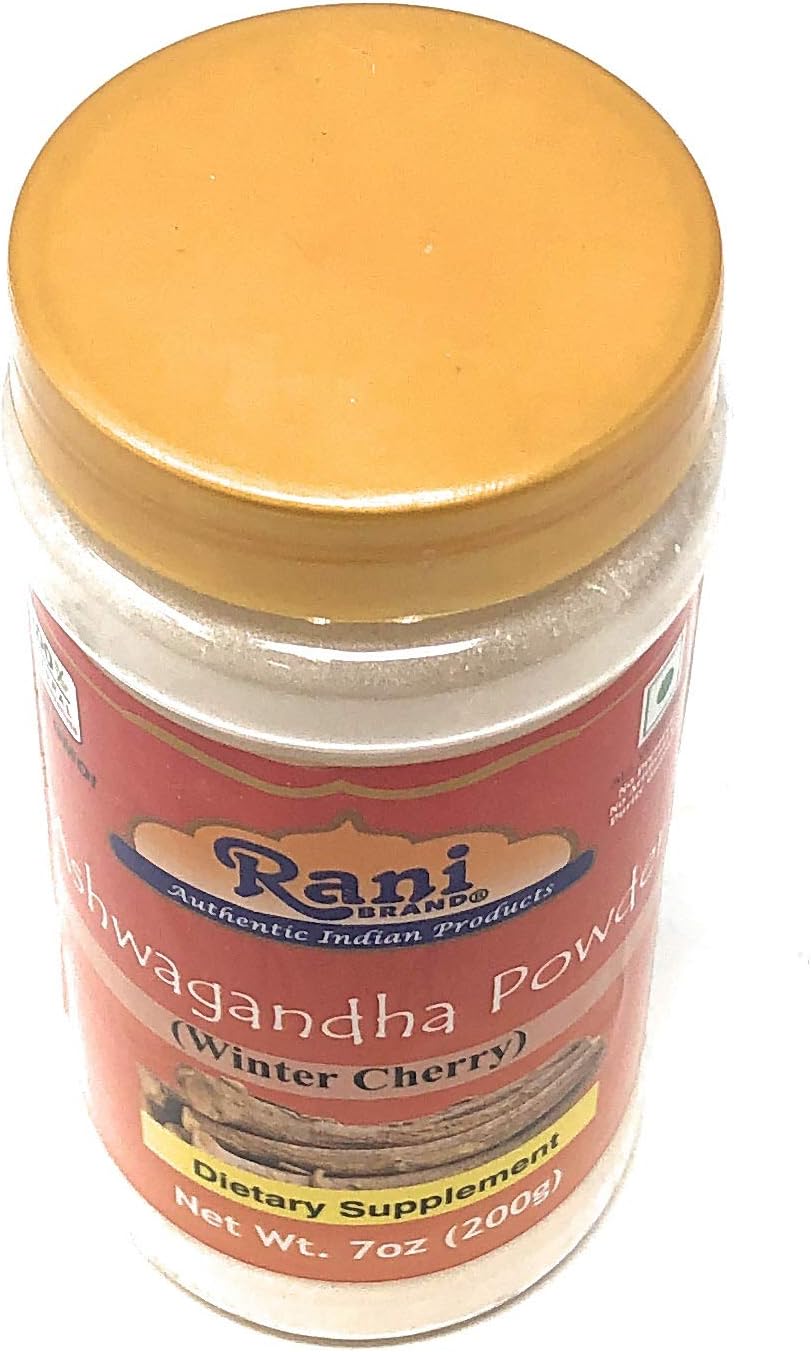 Rani Brand Ashwagandha Powder - 7oz PET Jar, Authentic Indian Product, All-Natural, Gluten-Friendly, Vegan, Non-GMO - 200g Jar