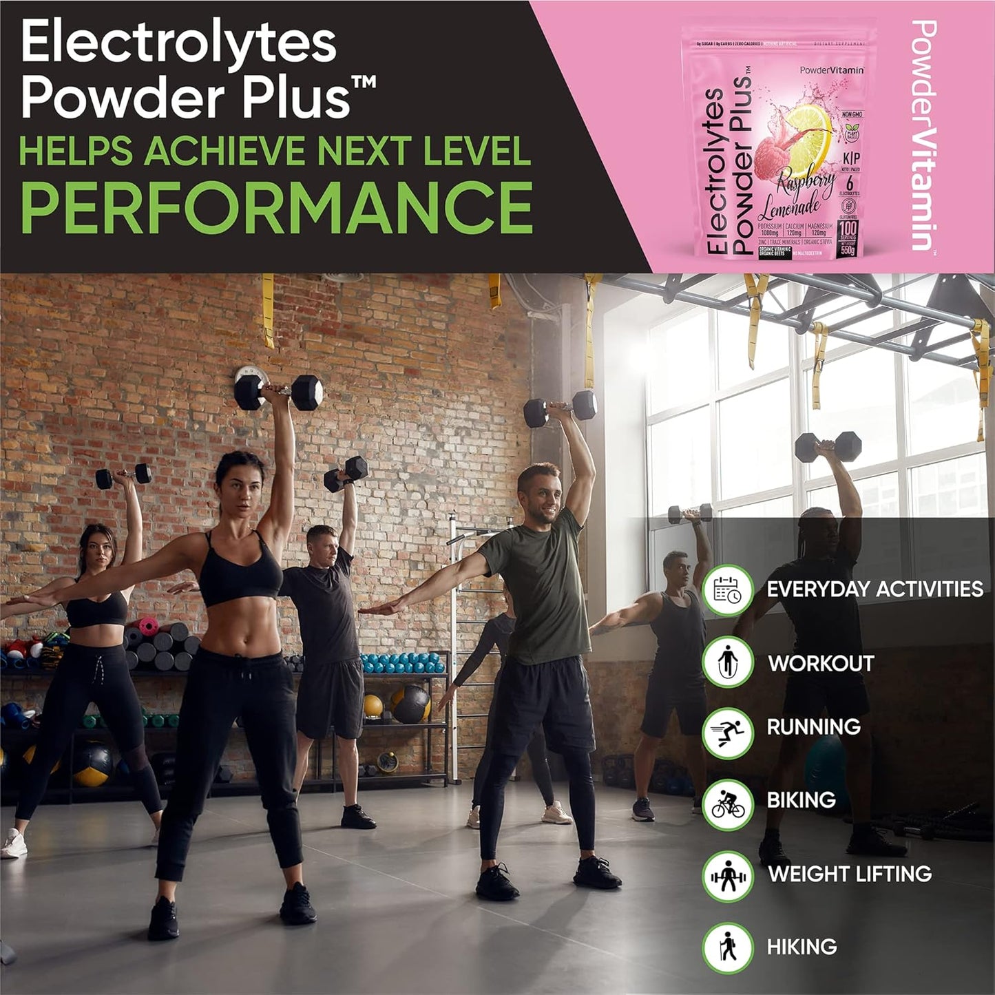 Raspberry Lemonade Electrolyte Powder - 100 Servings, Zero Calorie Keto Hydration with Potassium, Calcium, Magnesium