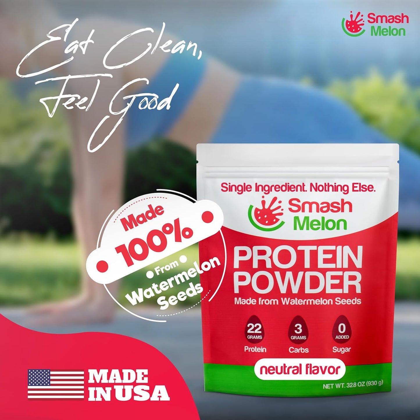 Raw Cold-Pressed Watermelon Seed Protein Powder - Single-Ingredient Unflavored Protein for Shakes or Baking