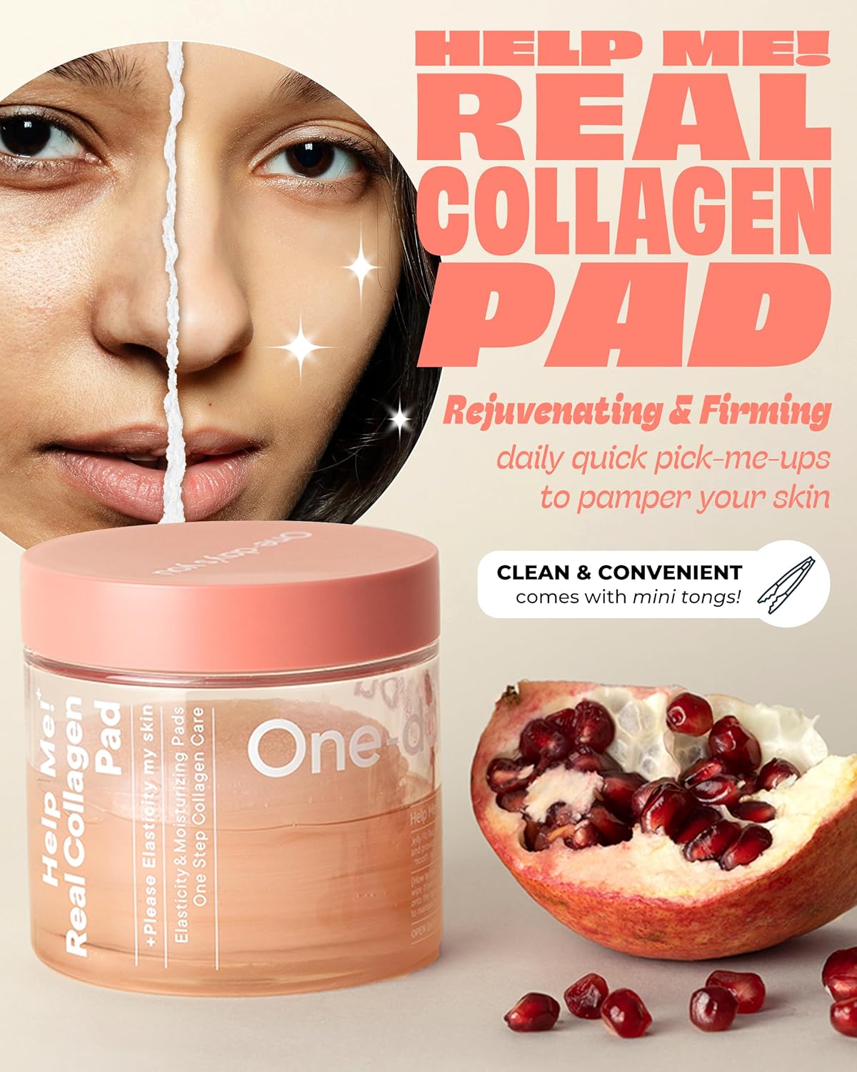 Real Collagen Pad for Skin Firming and Moisturizing - 70 Korean Pads for Daily Elasticity Care