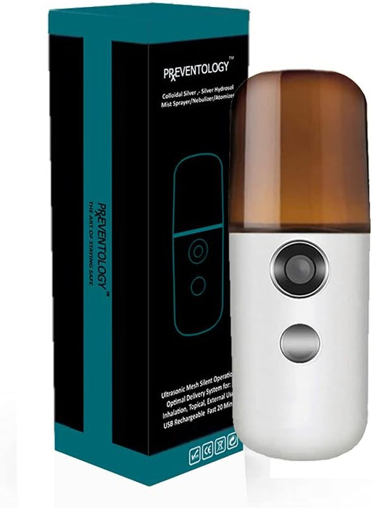 Rechargeable Ultrasonic Mesh Colloidal Silver Mist Sprayer for Silent Operation - Preventology Technology