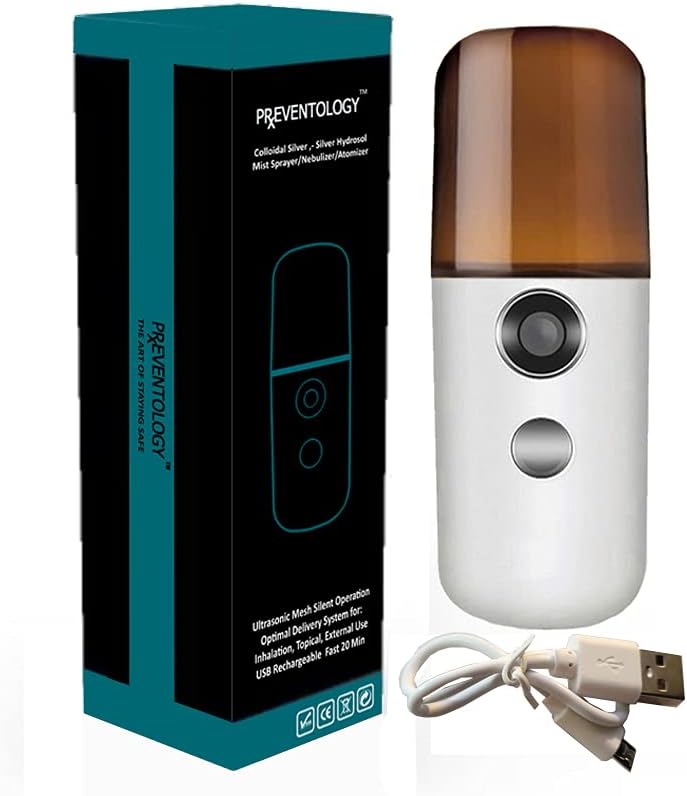 Rechargeable Ultrasonic Mesh Colloidal Silver Mist Sprayer for Silent Operation - Preventology Technology