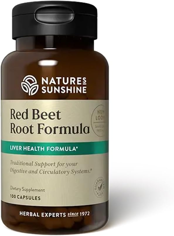 Red Beet Root Formula Capsules - Supports Glandular System, Vital Nutrients for Fasting - 100 Count