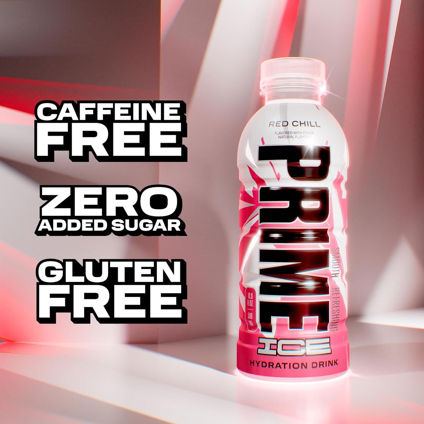 RED CHILL PRIME ICE Hydration Sports Drink with BCAAs, B Vitamins, Antioxidants - 12 Pack of 16.9 Fl Oz Bottles for Ultimate Hydration