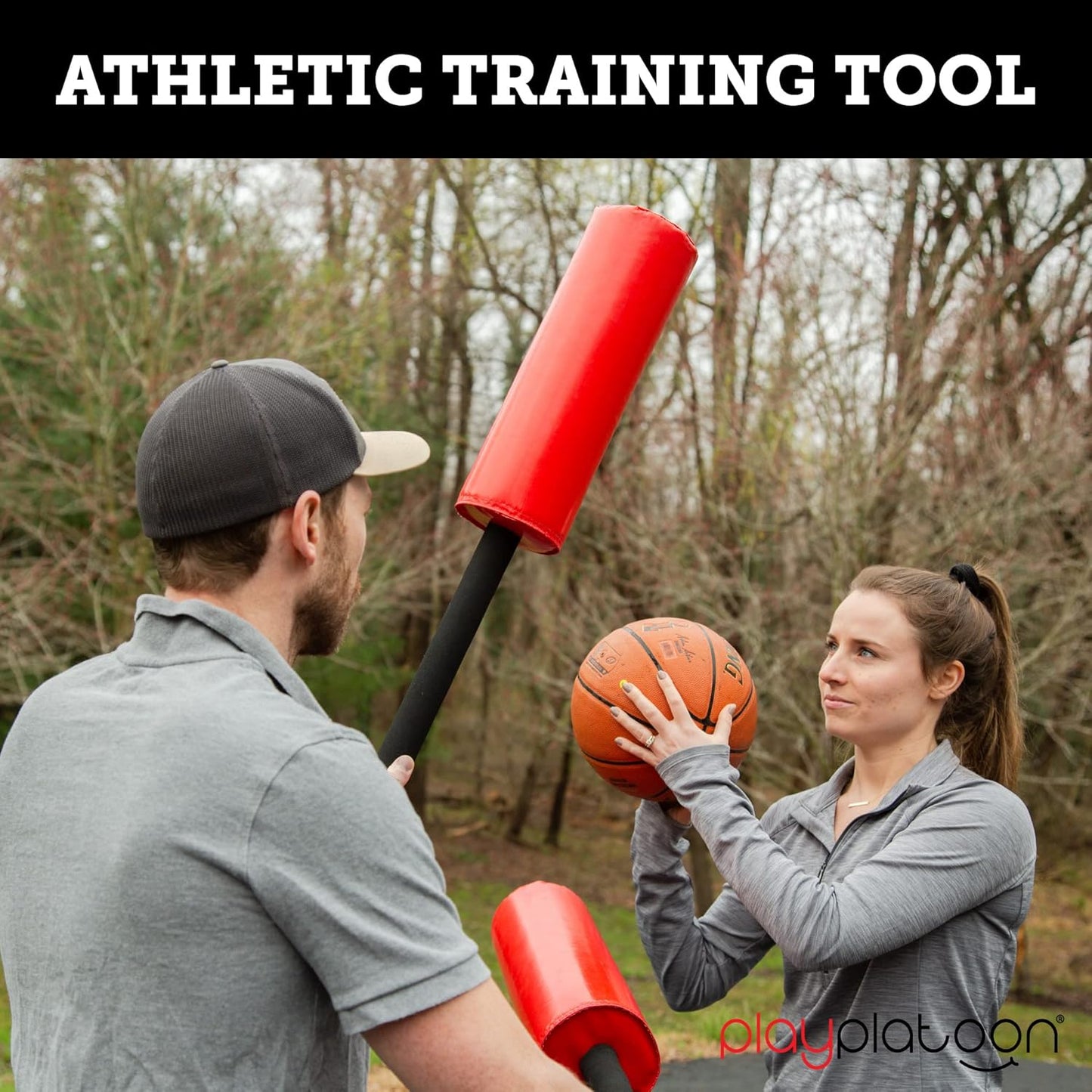Red Contact Sticks 2 Pack for Football Training, Play Platoon Padded Blocking Guards for Defender Simulation in Basketball, Lacrosse, and Boxing