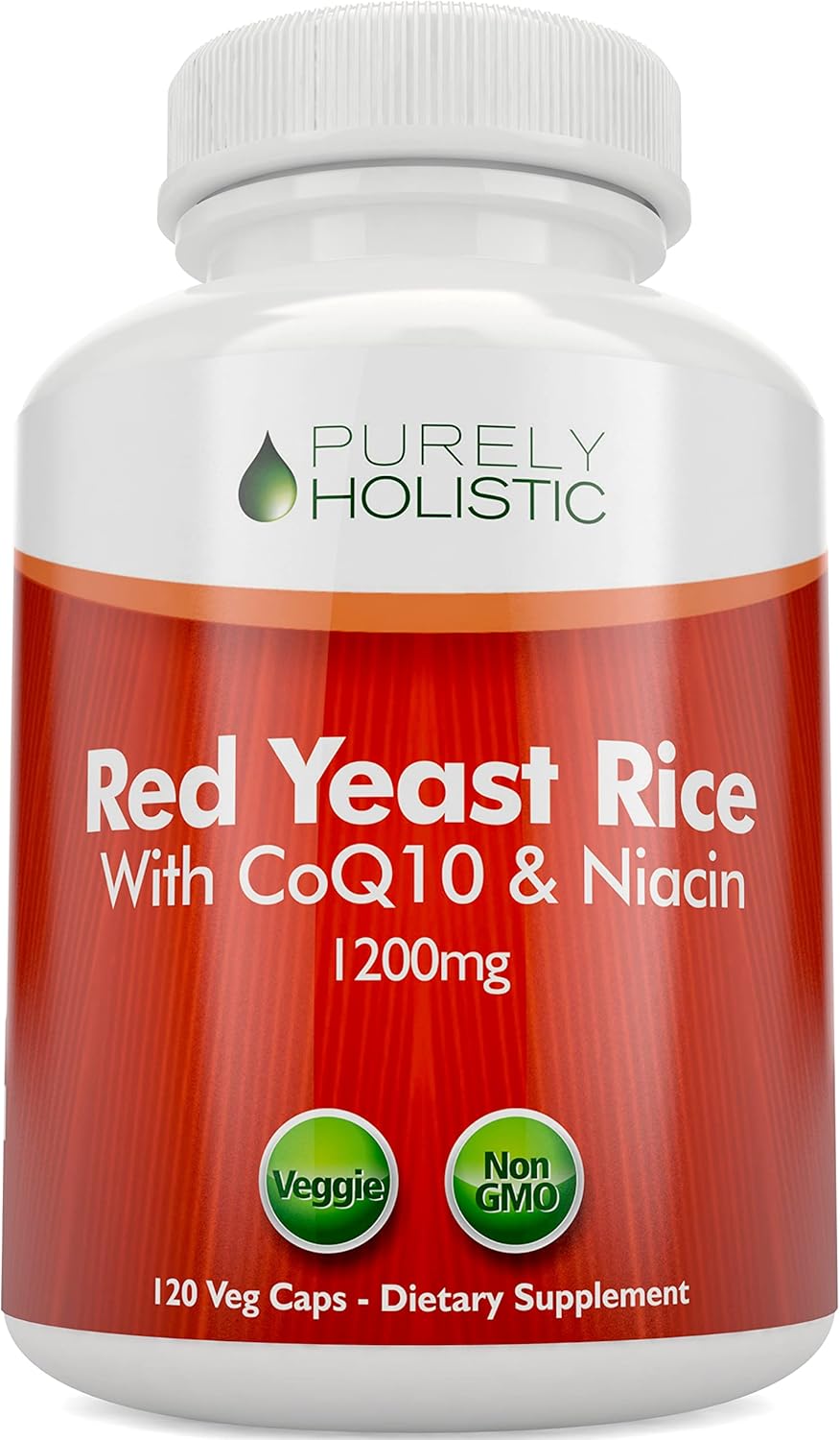 Red Yeast Rice 1200mg with CoQ10, Niacin, and Magnesium Glycinate Combo Pack - 120 Capsules + 270 Tablets - USA Made
