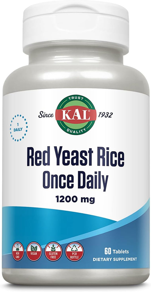 Red Yeast Rice Supplement 1200 Mg - 60 Capsules by KAL