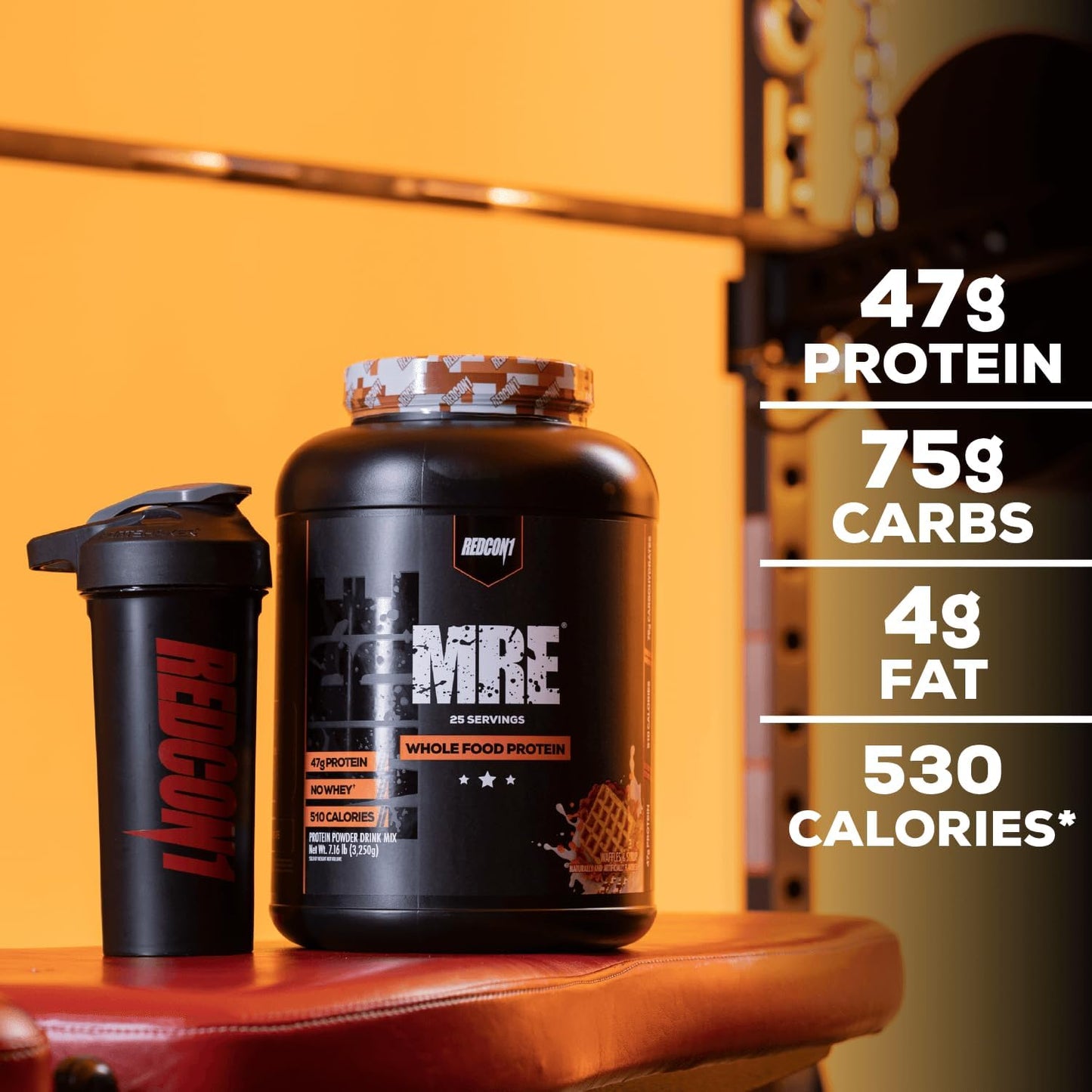 Redcon1 MRE Protein Powder Cookies N Cream with MCT Oil - Natural Meal Replacement for Muscle Recovery (25 Servings)