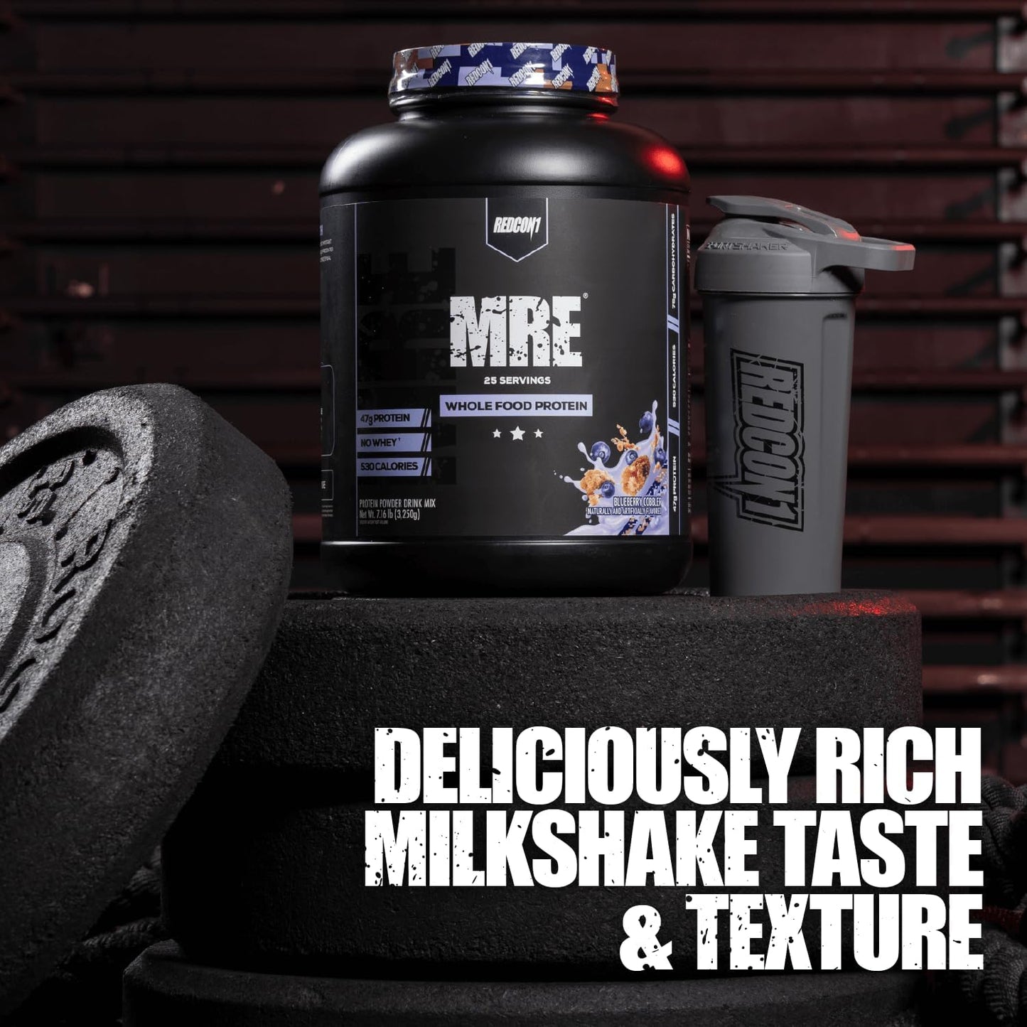 Redcon1 MRE Protein Powder Cookies N Cream with MCT Oil - Natural Meal Replacement for Muscle Recovery (25 Servings)
