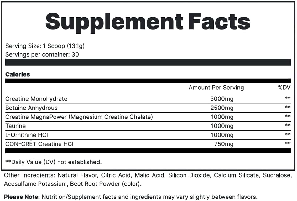REDCON1 Tango Tiger's Blood Creatine Powder - Sugar Free & Keto Friendly with Betaine Anhydrous for Muscle Strength (30 Servings)