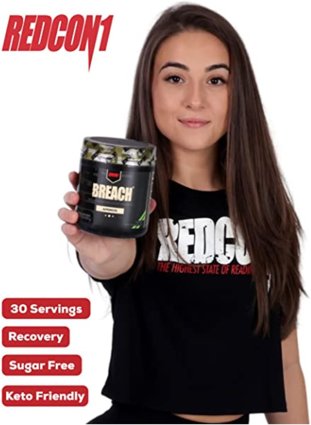 REDCON1 Tiger's Blood BCAAs: Keto-Friendly Sugar-Free Amino Acids for Recovery - 30 Servings