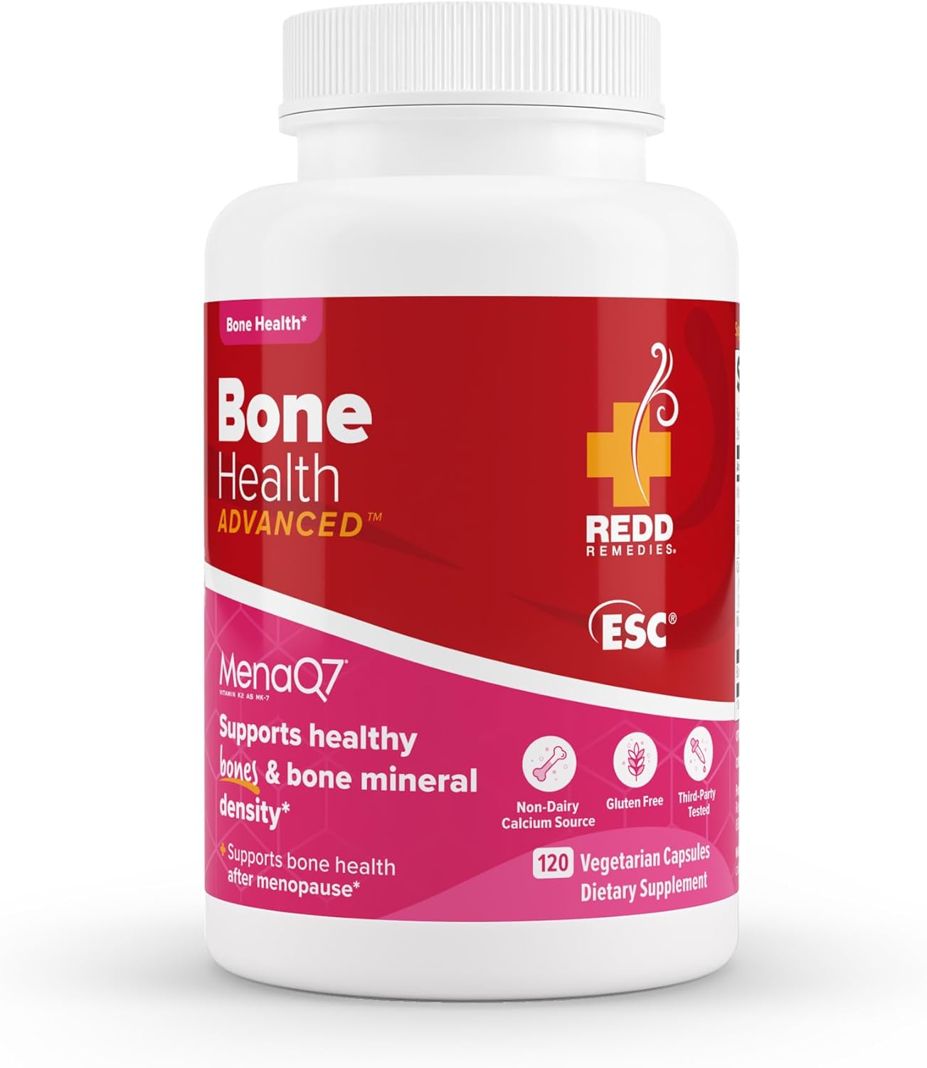 Redd Remedies Bone Health Advanced: Strong Bone Support with Vitamin D3 and Calcium - 120 Vegetarian Capsules