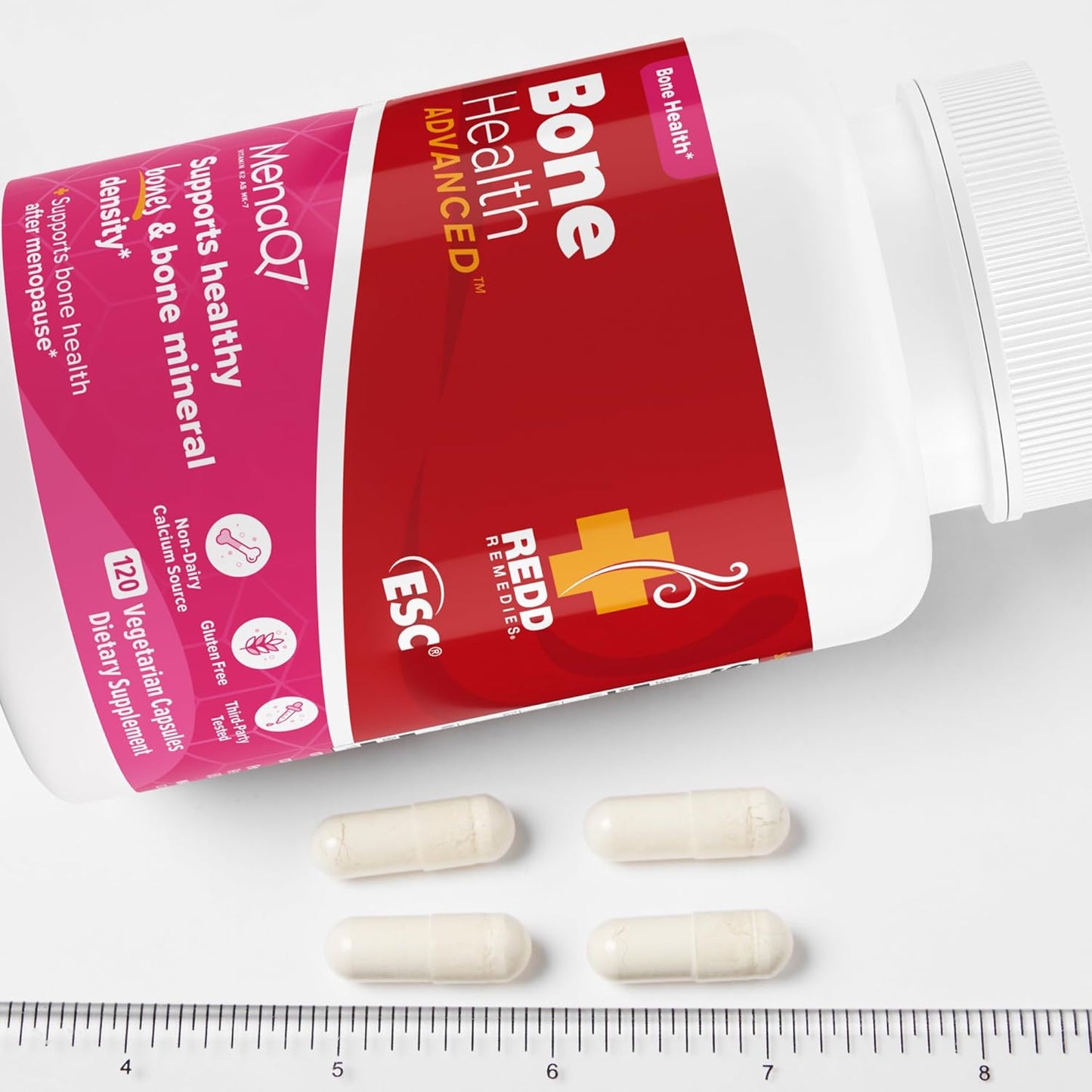 Redd Remedies Bone Health Advanced: Strong Bone Support with Vitamin D3 and Calcium - 120 Vegetarian Capsules